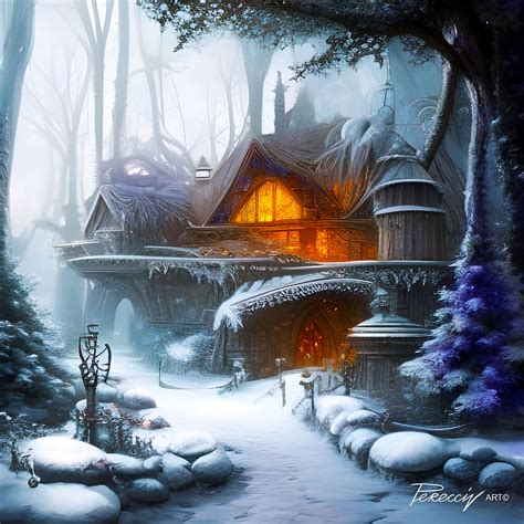 Yuletide snowy realm of magic